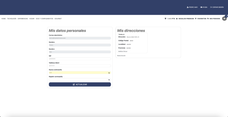 Portal de fidelazación - Profile